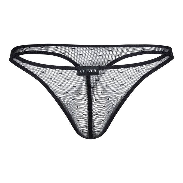 Clever men's 3-pack Australian Latin thongs in black and orange – sheer microfiber underwear