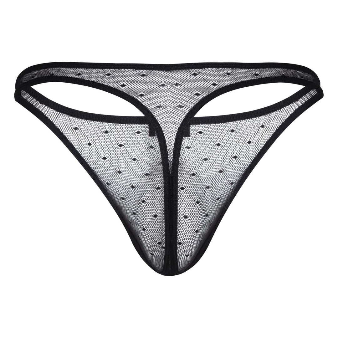 Clever men's 3-pack Australian Latin thongs in black and orange – sheer microfiber underwear