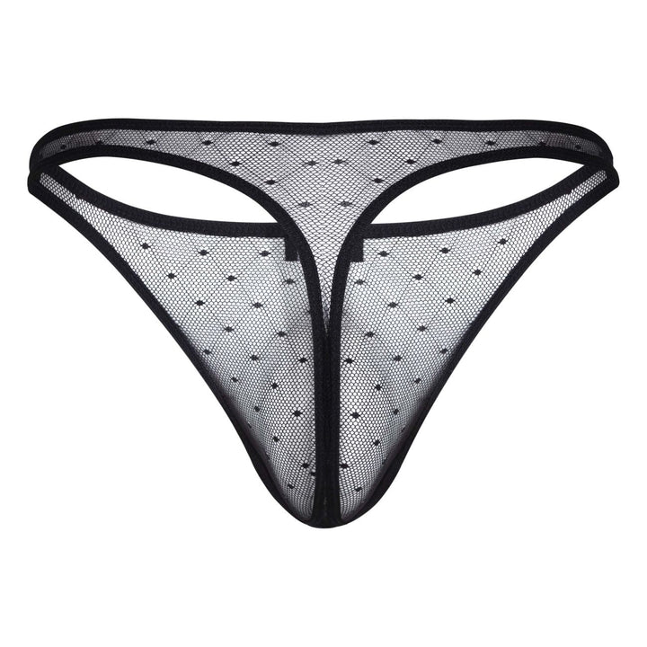 Clever men's 3-pack Australian Latin thongs in black and orange – sheer microfiber underwear