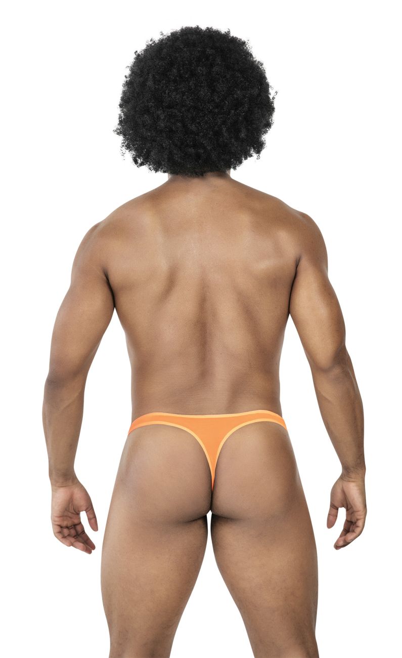 Clever men's 3-pack Australian Latin thongs in black and orange – sheer microfiber underwear