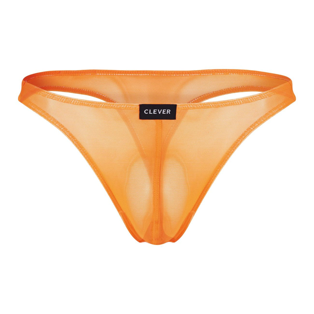 Clever men's 3-pack Australian Latin thongs in black and orange – sheer microfiber underwear