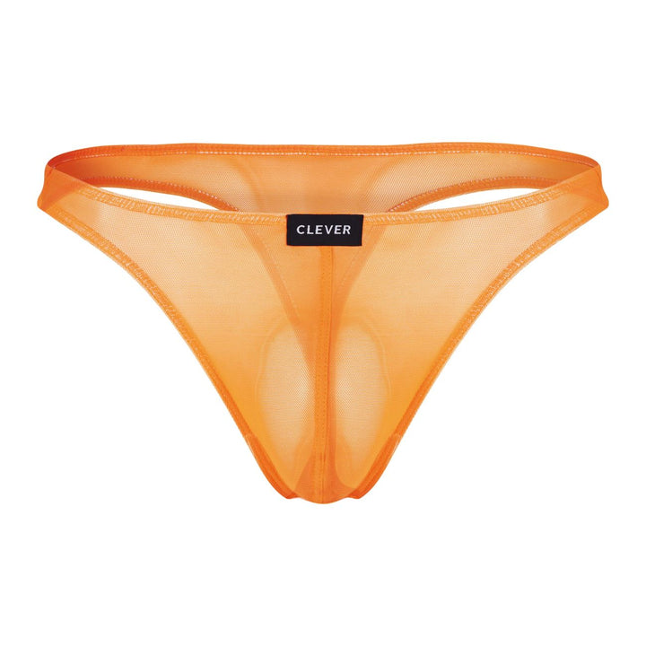 Clever men's 3-pack Australian Latin thongs in black and orange – sheer microfiber underwear