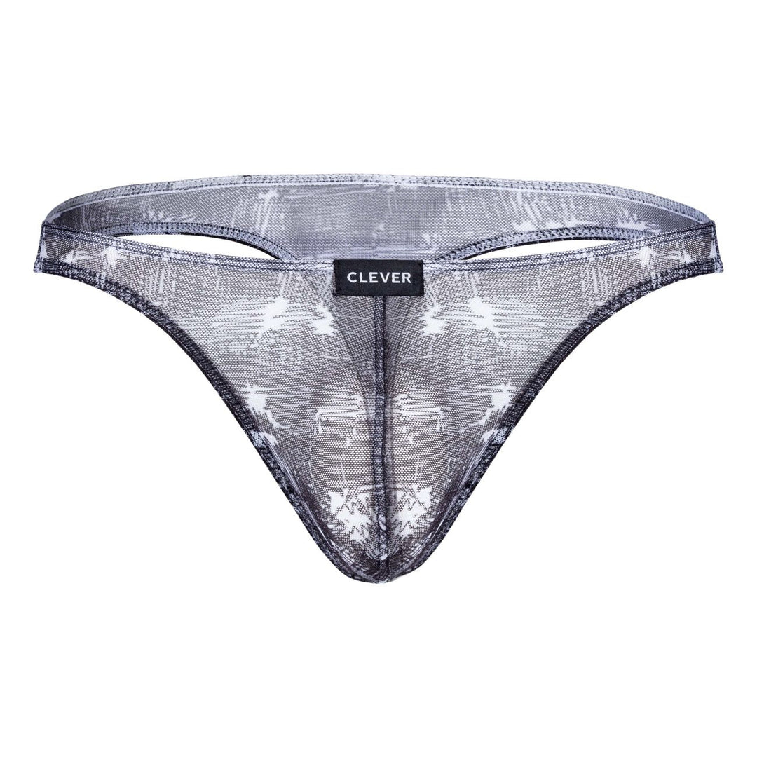 Clever men's 3-pack Australian Latin thongs in black and orange – sheer microfiber underwear