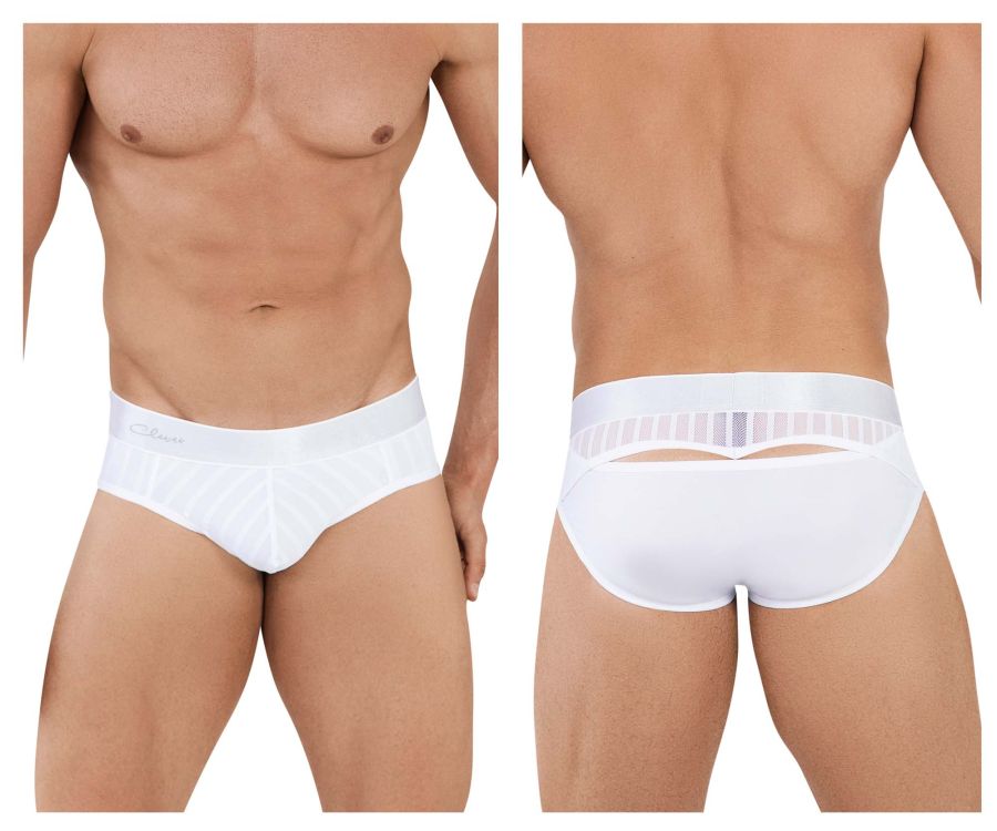 Clever men's white Lucerna briefs – silky nylon microfiber low-rise underwear