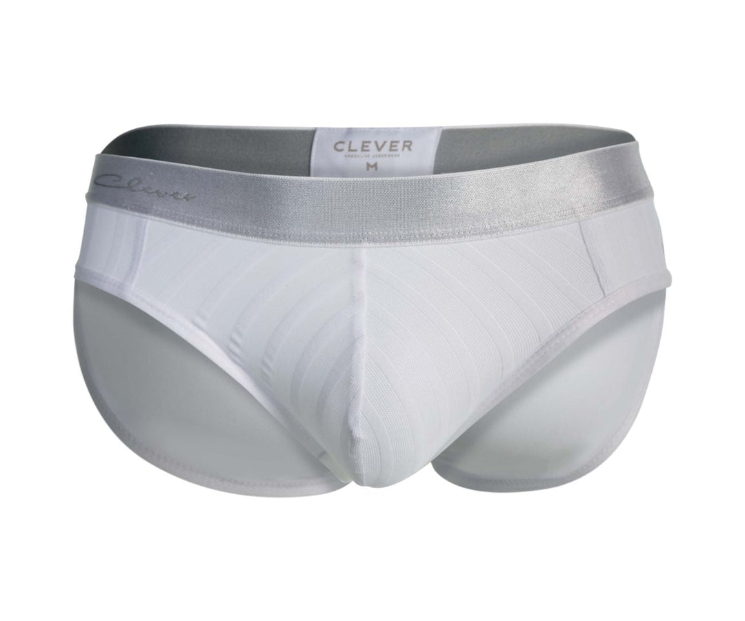 Clever men's white Lucerna briefs – silky nylon microfiber low-rise underwear