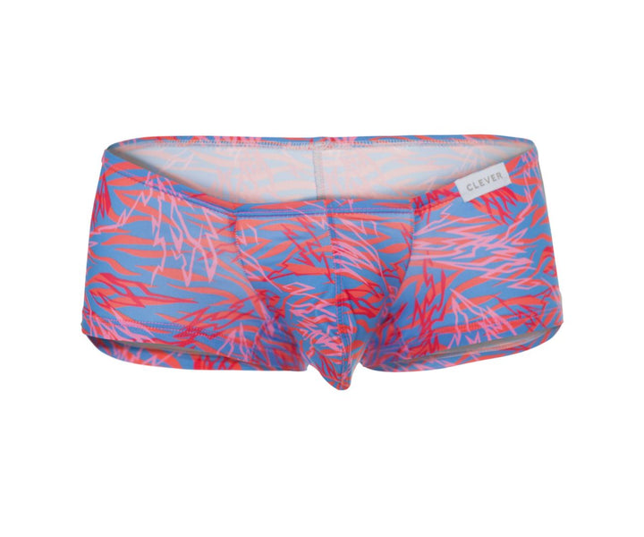 Clever men's fuchsia Zug trunks – printed polyester full-coverage underwear