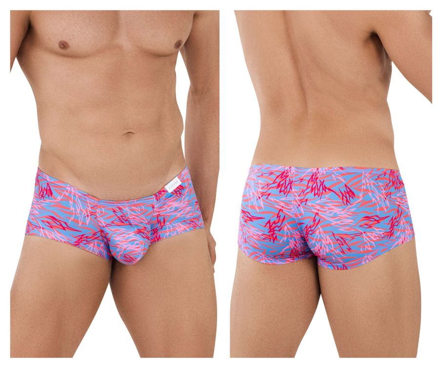 Clever men's fuchsia Zug trunks – printed polyester full-coverage underwear