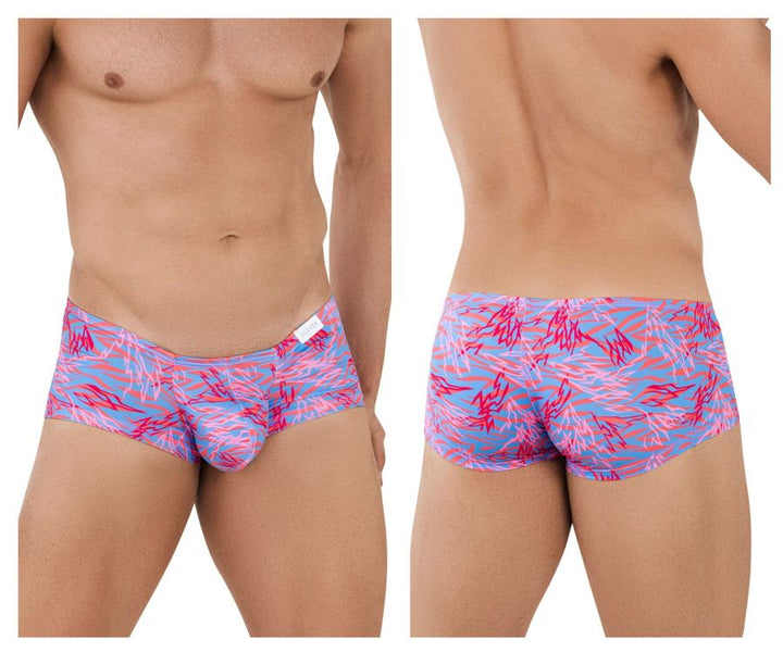 Clever men's fuchsia Zug trunks – printed polyester full-coverage underwear