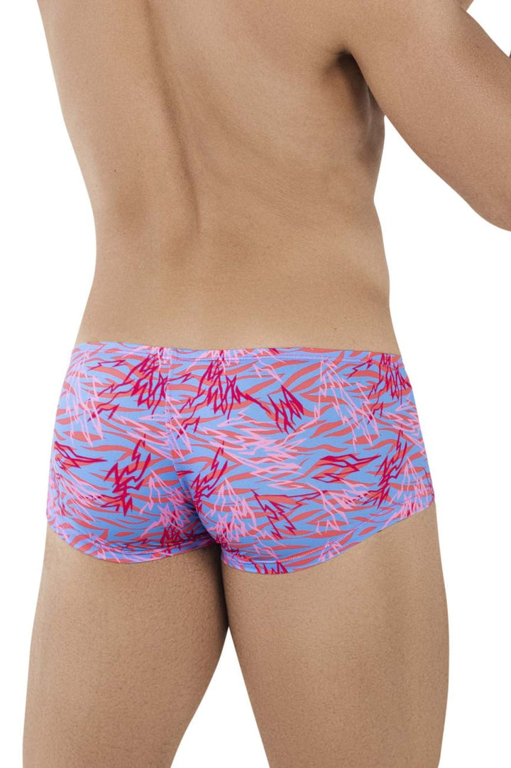 Clever men's fuchsia Zug trunks – printed polyester full-coverage underwear