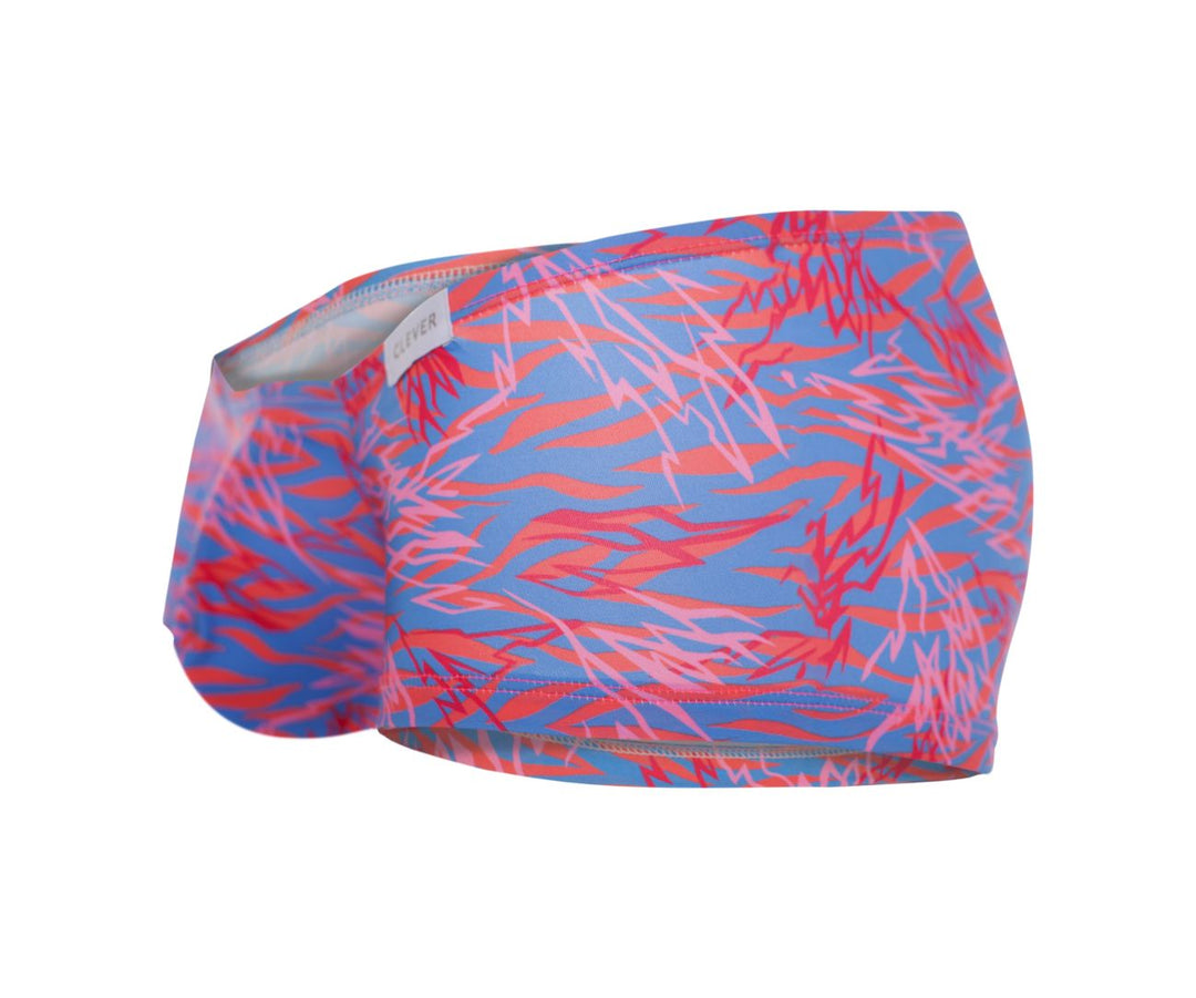 Clever men's fuchsia Zug trunks – printed polyester full-coverage underwear