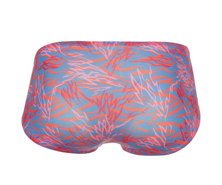 Clever men's fuchsia Zug trunks – printed polyester full-coverage underwear