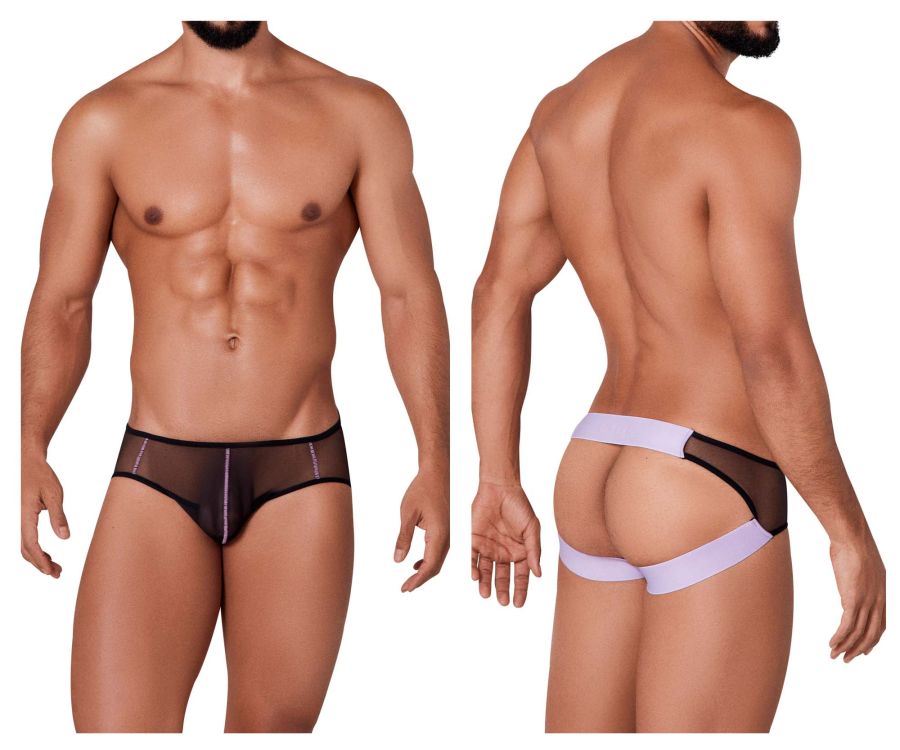 Clever men's black Hunch jockstrap – transparent nylon athletic supporter underwear