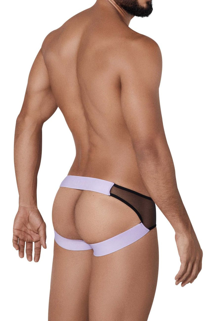 Clever men's black Hunch jockstrap – transparent nylon athletic supporter underwear