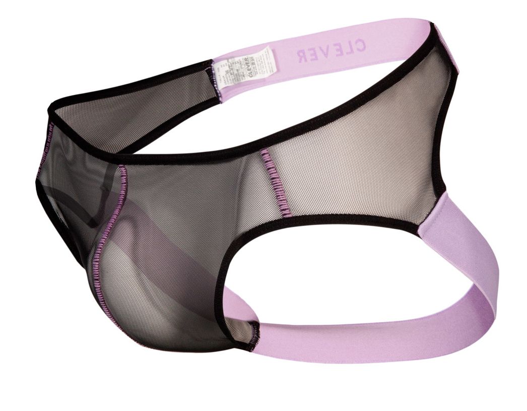 Clever men's black Hunch jockstrap – transparent nylon athletic supporter underwear