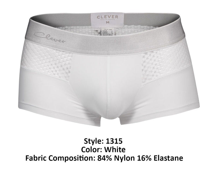 Clever men's white Urge trunks – nylon mesh quick-dry underwear