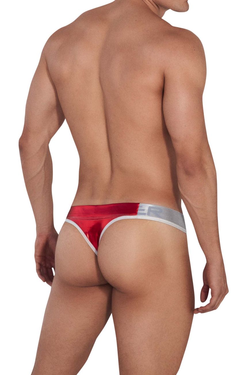 Clever men's red Earth thong – silky microfiber nylon minimal coverage underwear