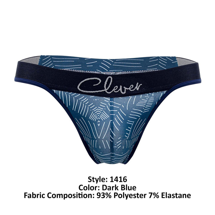 Clever Moda Lush Thongs in Dark Blue – men's thongs