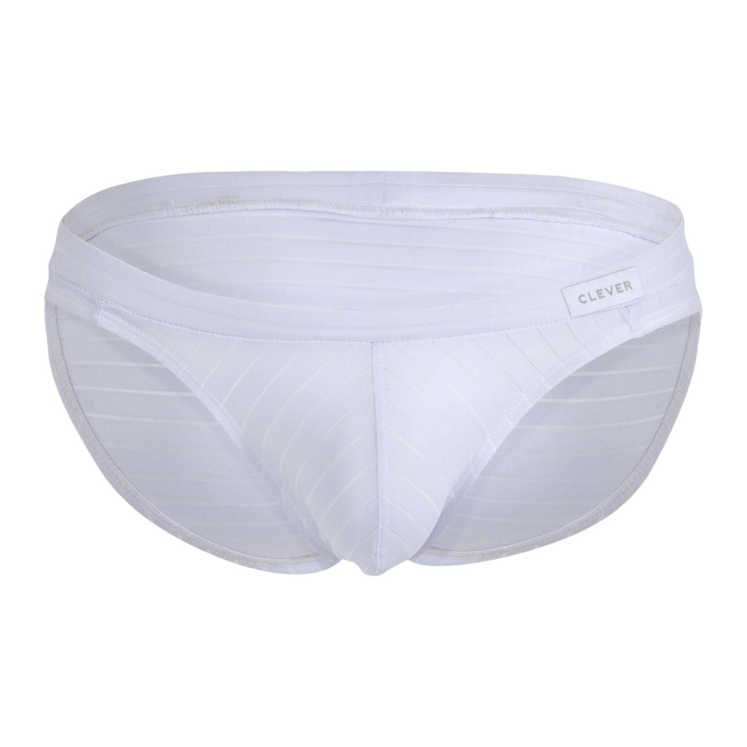Clever men's white Sainted bikini briefs – quick-dry low-rise ergonomic underwear