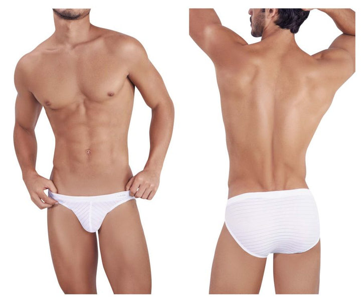 Clever men's white Sainted bikini briefs – quick-dry low-rise ergonomic underwear