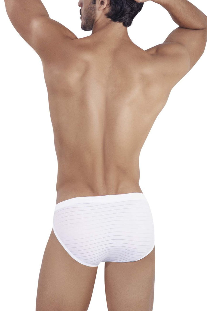 Clever men's white Sainted bikini briefs – quick-dry low-rise ergonomic underwear