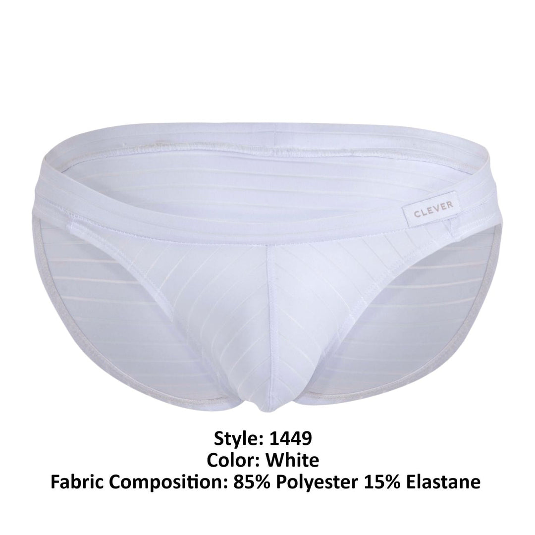 Clever men's white Sainted bikini briefs – quick-dry low-rise ergonomic underwear