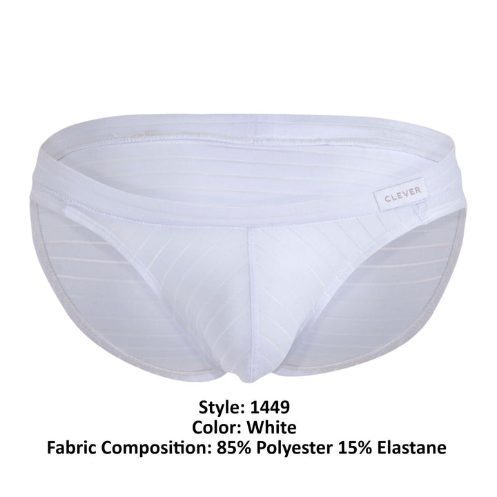 Clever men's white Sainted bikini briefs – quick-dry low-rise ergonomic underwear