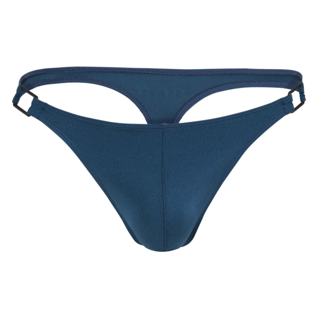 Clever men's petrol blue Flashing thong – nylon minimal coverage low-rise underwear