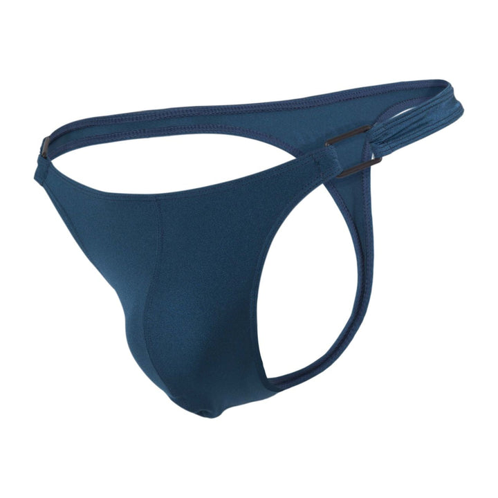Clever men's petrol blue Flashing thong – nylon minimal coverage low-rise underwear
