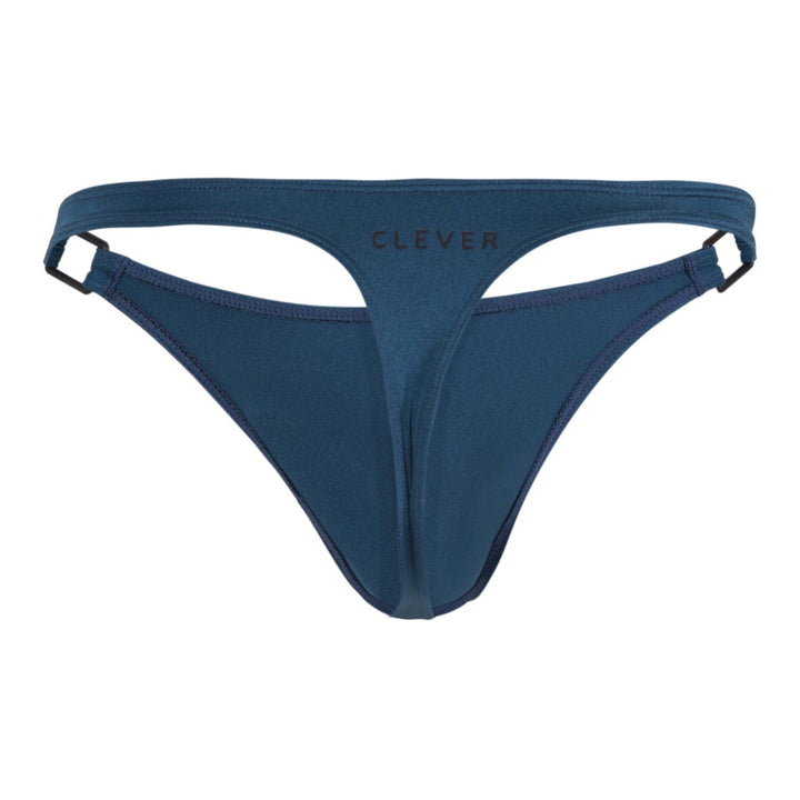 Clever men's petrol blue Flashing thong – nylon minimal coverage low-rise underwear
