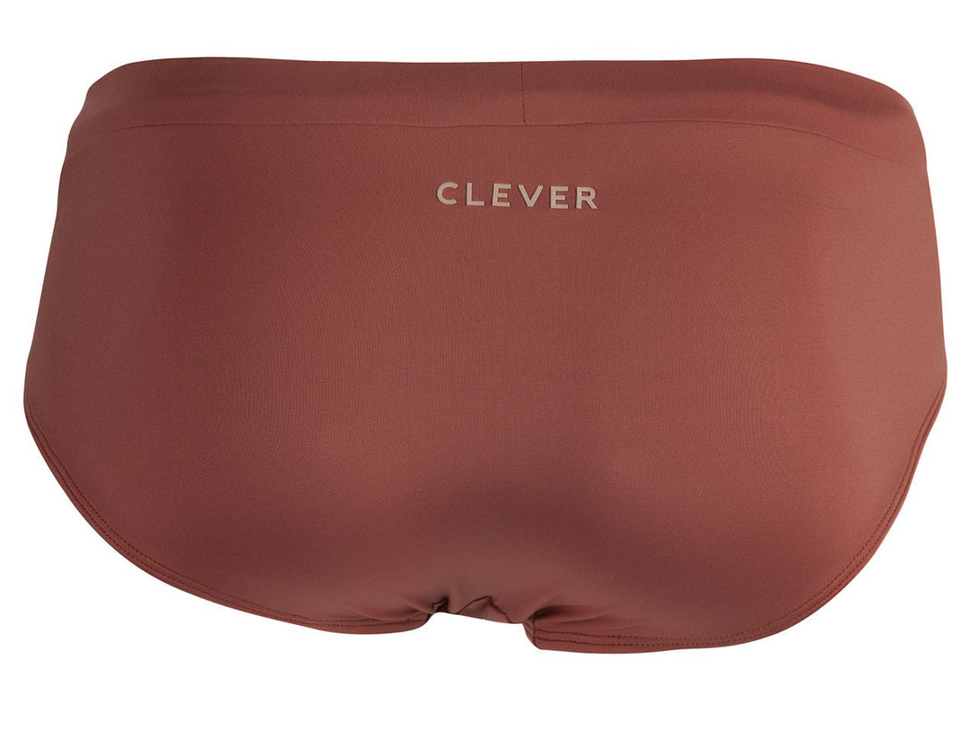 Clever men's ochre Acqua swim briefs – low-rise microfiber beach swimwear