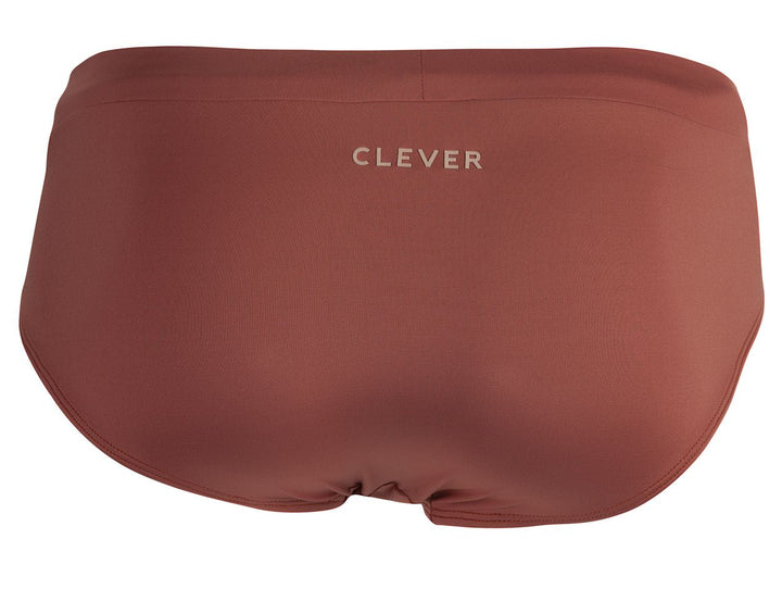 Clever men's ochre Acqua swim briefs – low-rise microfiber beach swimwear