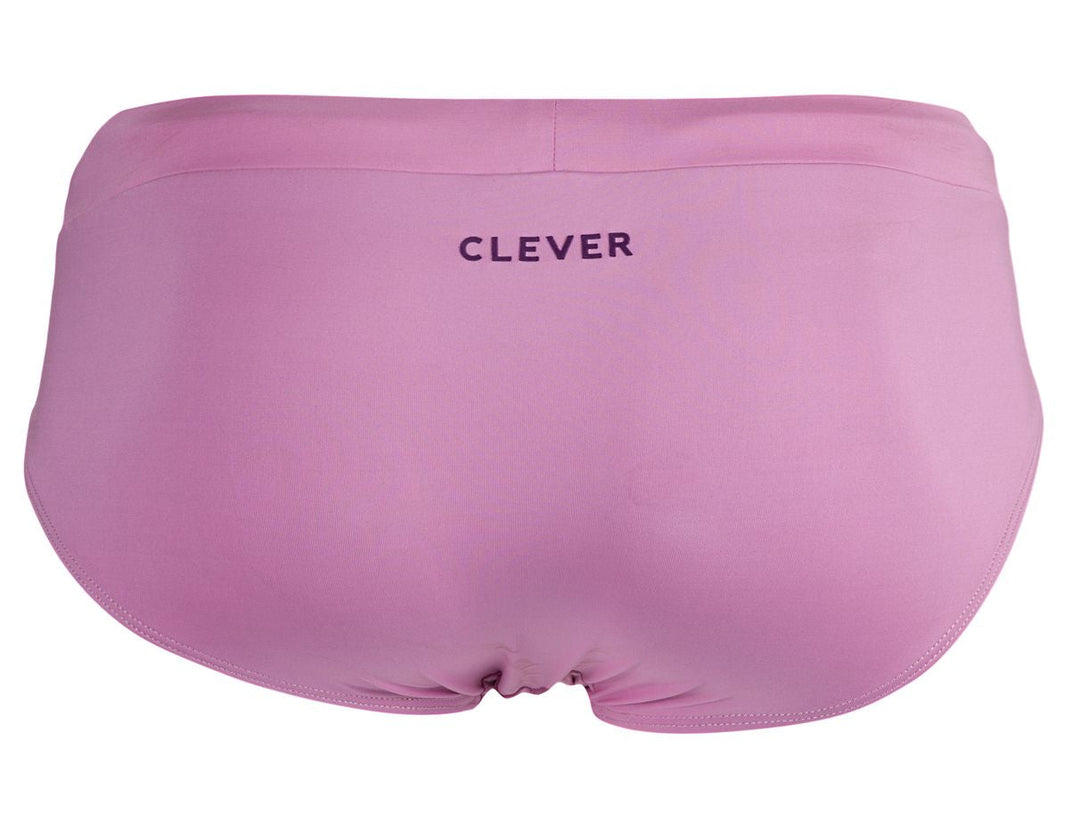 Clever men's pink Acqua swim briefs – low-rise microfiber beach swimwear