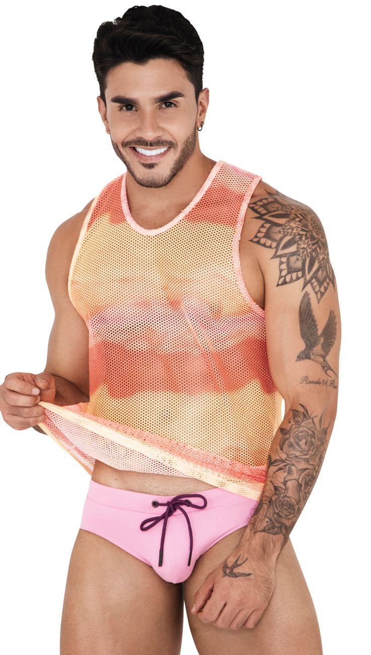 Clever men's yellow Adriatic racer back tank top – athletic sleeveless top
