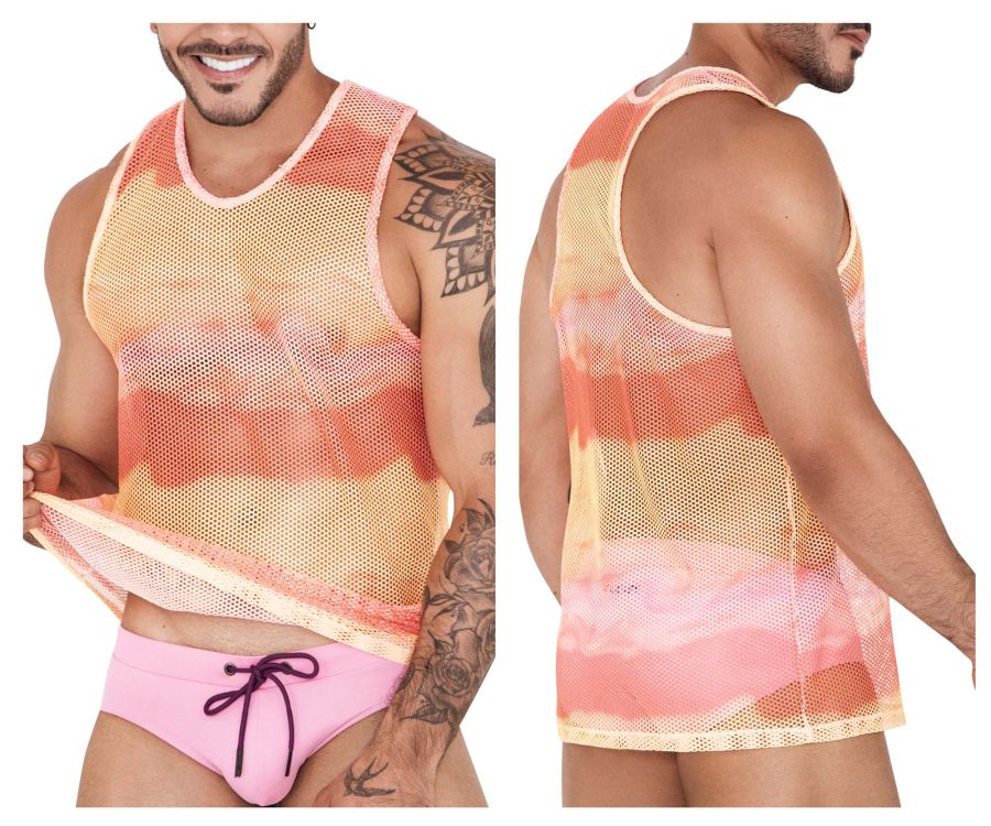 Clever men's yellow Adriatic racer back tank top – athletic sleeveless top