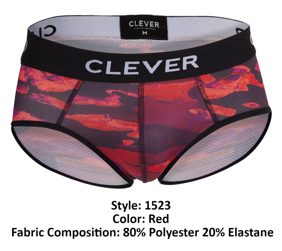 Clever men's red Navigate briefs – stretch low-rise ergonomic underwear