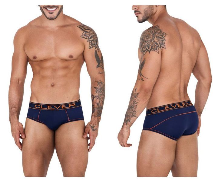 Clever men's dark blue Strait briefs – stretch nylon elastane everyday underwear