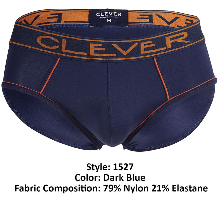Clever men's dark blue Strait briefs – stretch nylon elastane everyday underwear