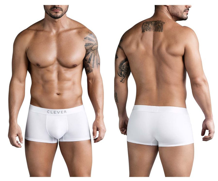 Clever Moda Victor Trunks in White – men's trunks