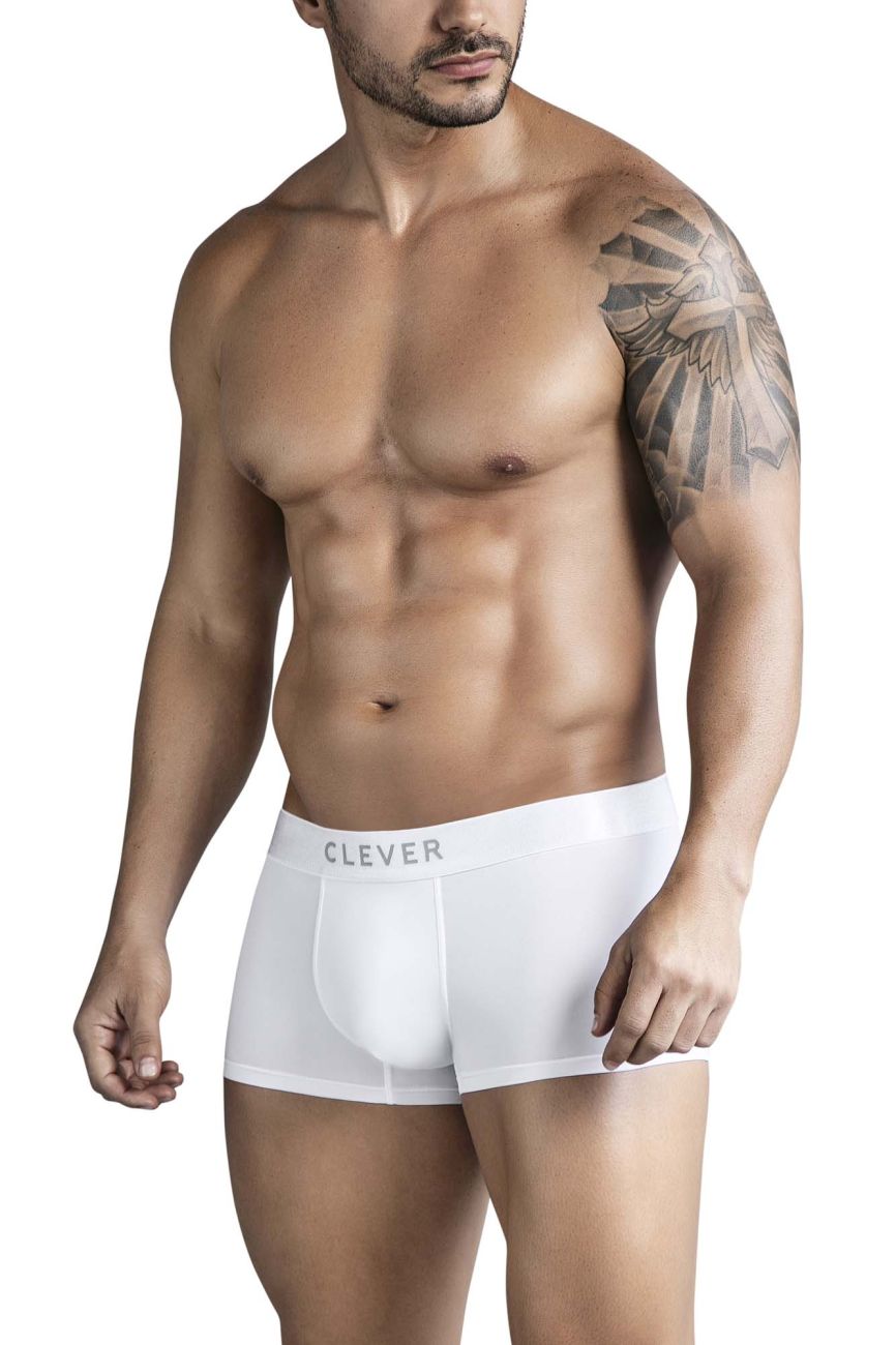 Clever Moda Victor Trunks in White – men's trunks