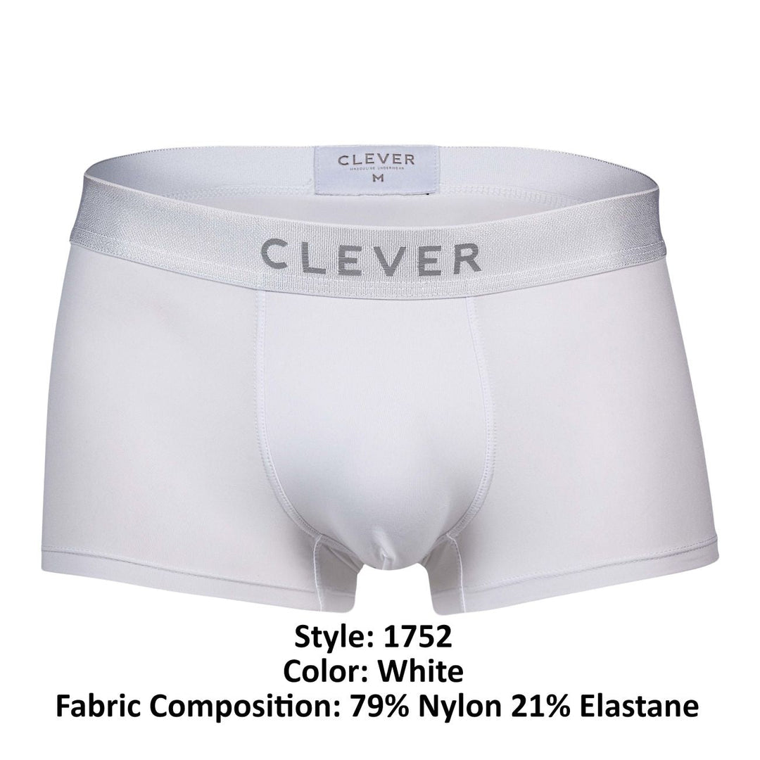 Clever Moda Victor Trunks in White – men's trunks
