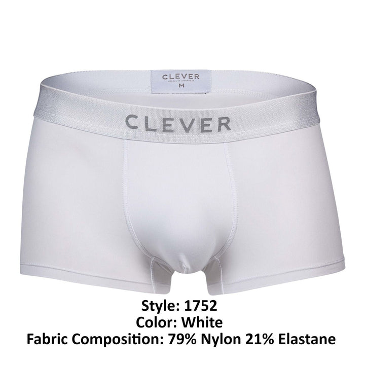 Clever Moda Victor Trunks in White – men's trunks