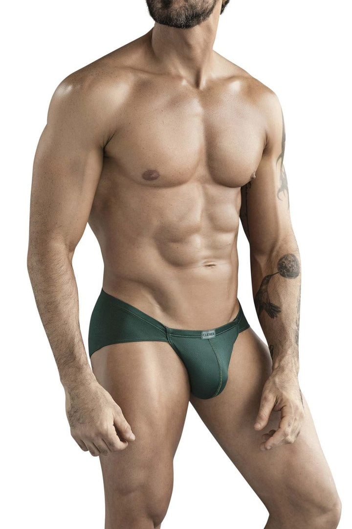 Clever Moda Optimo Men's Bikini Brief in Dark Green – men's briefs