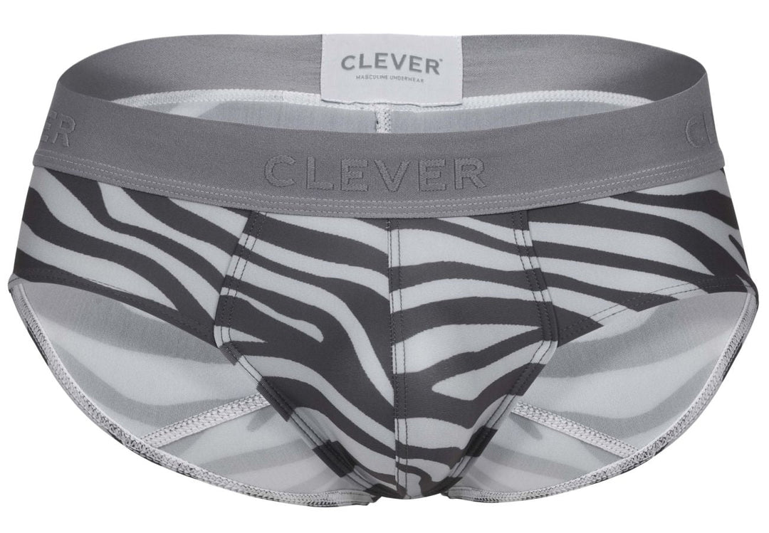 Clever Moda Cebra Men's Bikini Brief in Gray – men's briefs
