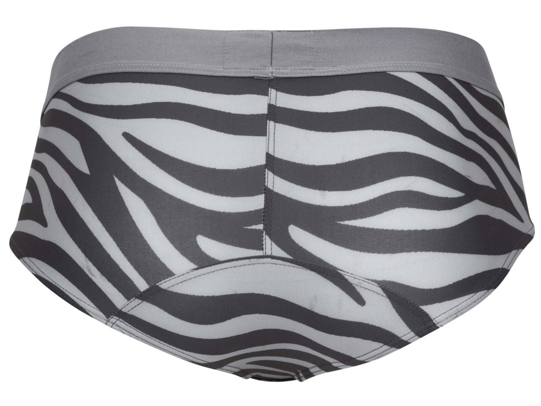 Clever Moda Cebra Men's Bikini Brief in Gray – men's briefs