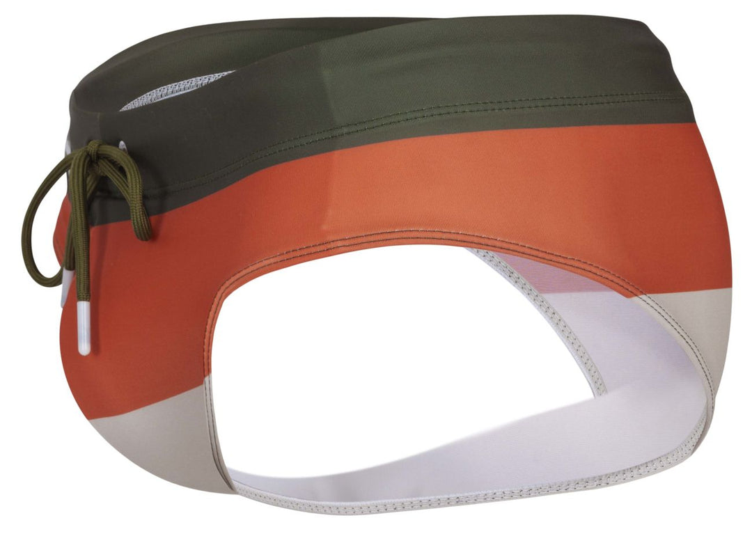 Clever Moda Wave Swim Briefs in Green – men's swimwear