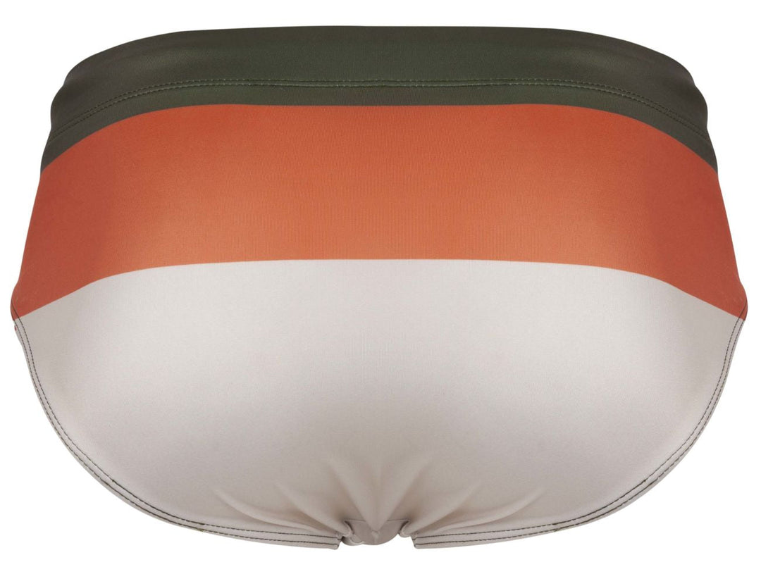 Clever Moda Wave Swim Briefs in Green – men's swimwear
