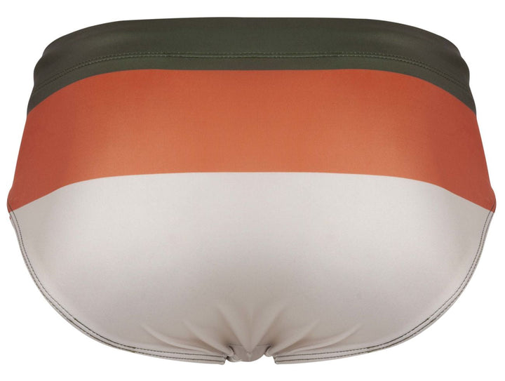 Clever Moda Wave Swim Briefs in Green – men's swimwear
