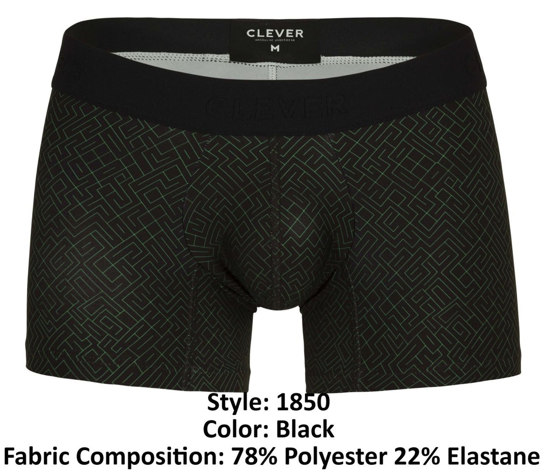 Clever Moda Laberin Men's Trunk Underwear in Black – men's trunks