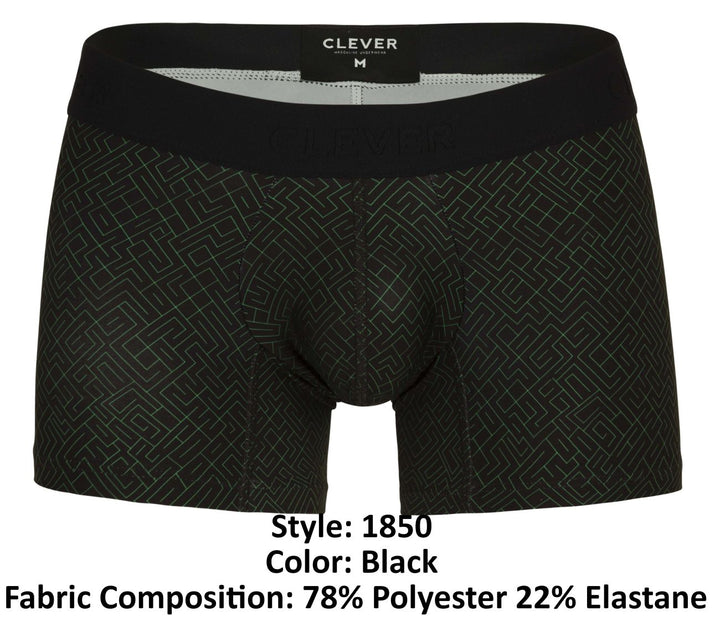 Clever Moda Laberin Men's Trunk Underwear in Black – men's trunks