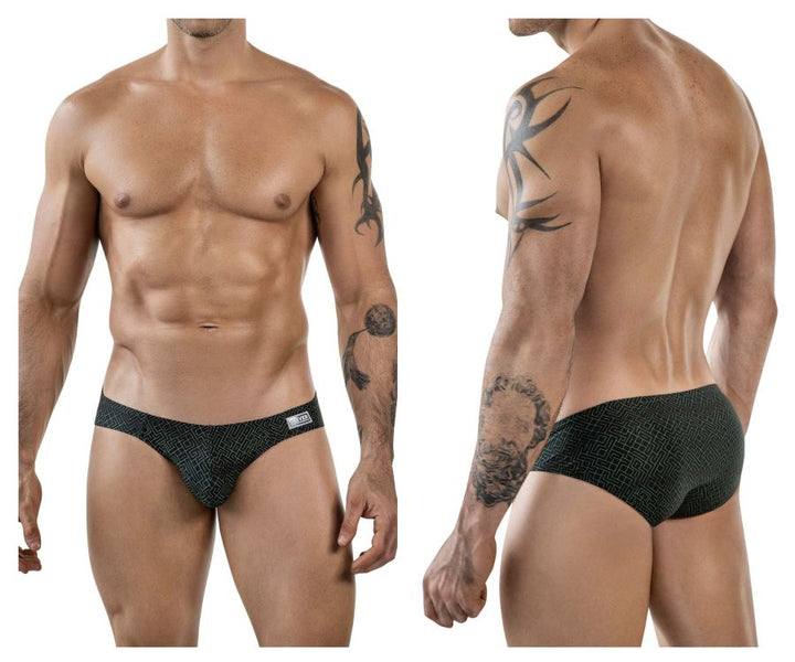 Clever Moda Laberin Men's Bikini Brief in Black – men's briefs